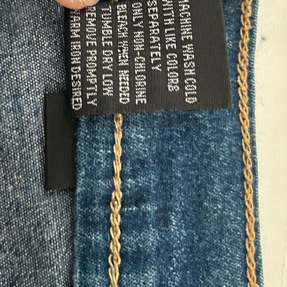 Lazer Cropped High Rise Silver Stud Embellished Straight Leg Jeans Size 7 - Picture 6 of 11